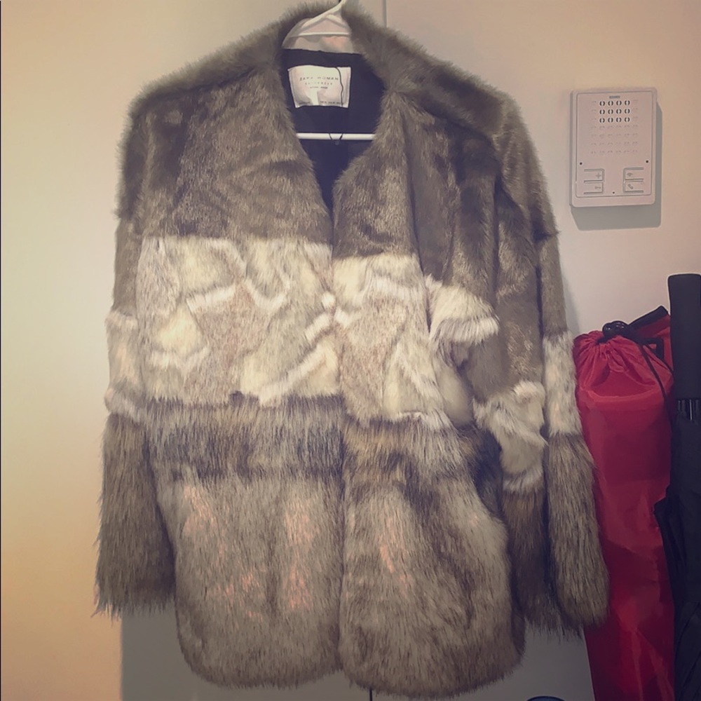 Zara Faux Fur Waist length Jacket